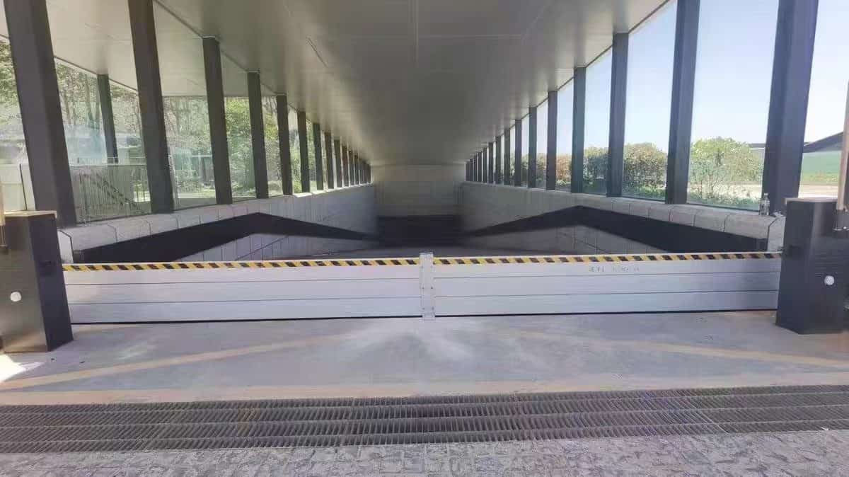 HydroDam aluminum flood barrier installed in Clearwater, FL