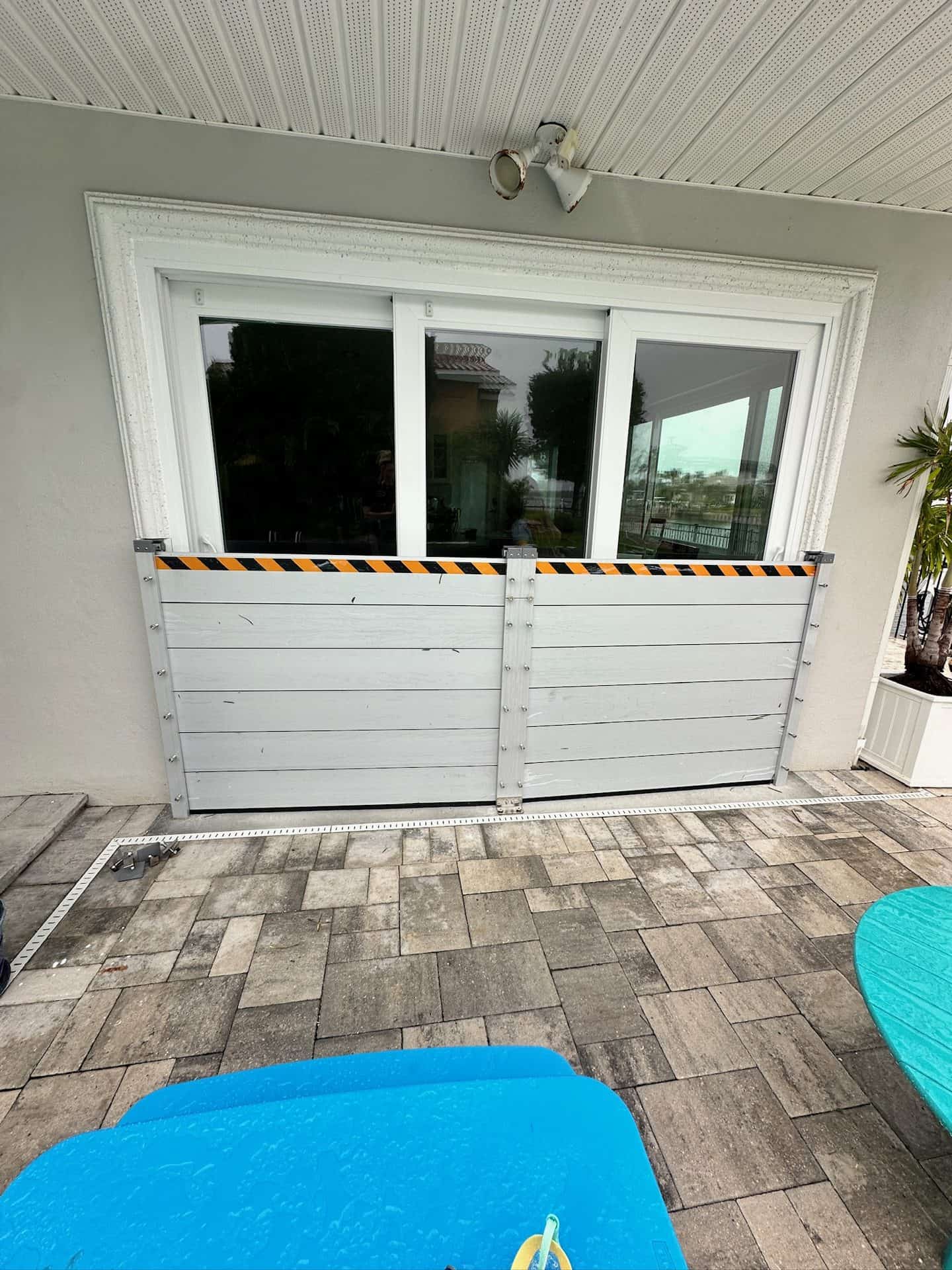 HydroDam aluminum flood barrier installed in Tampa, FL